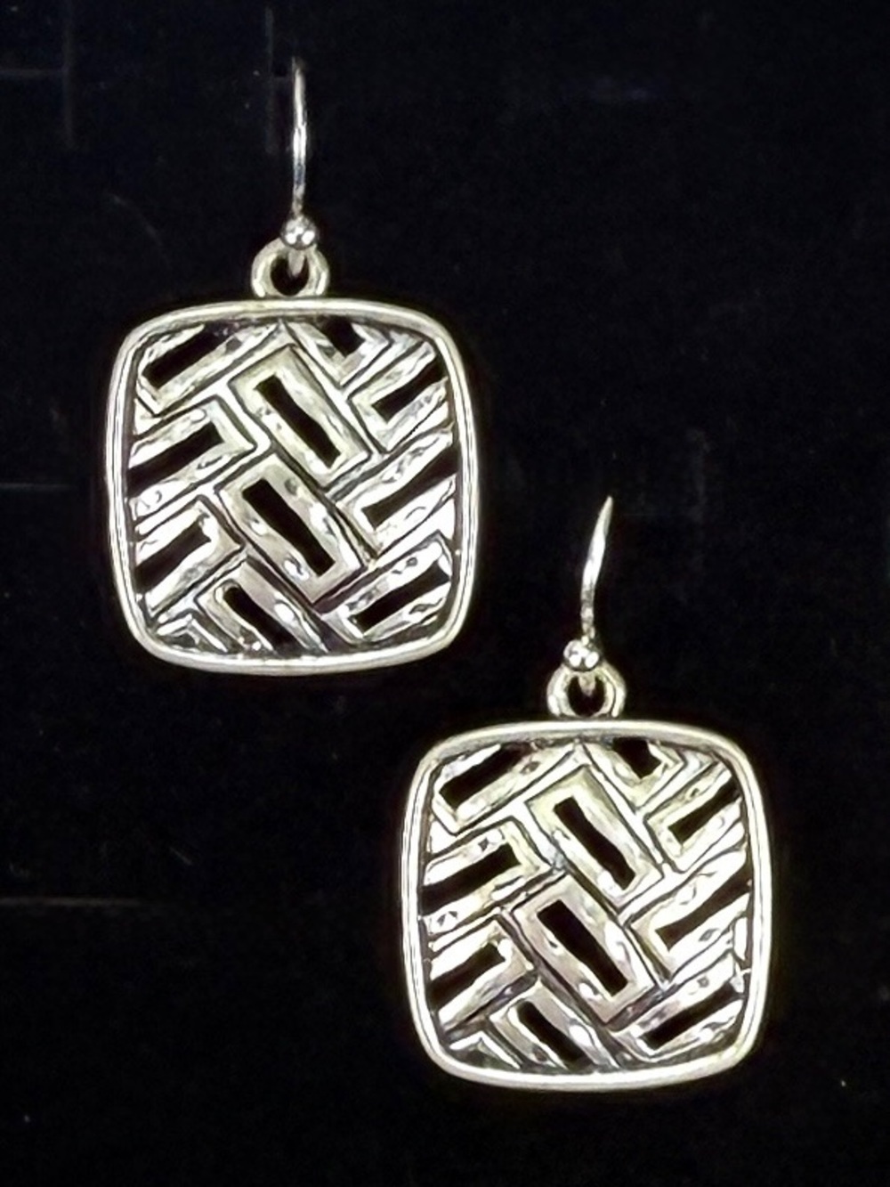 Silvertone Weighted Geometric Pierced Earrings